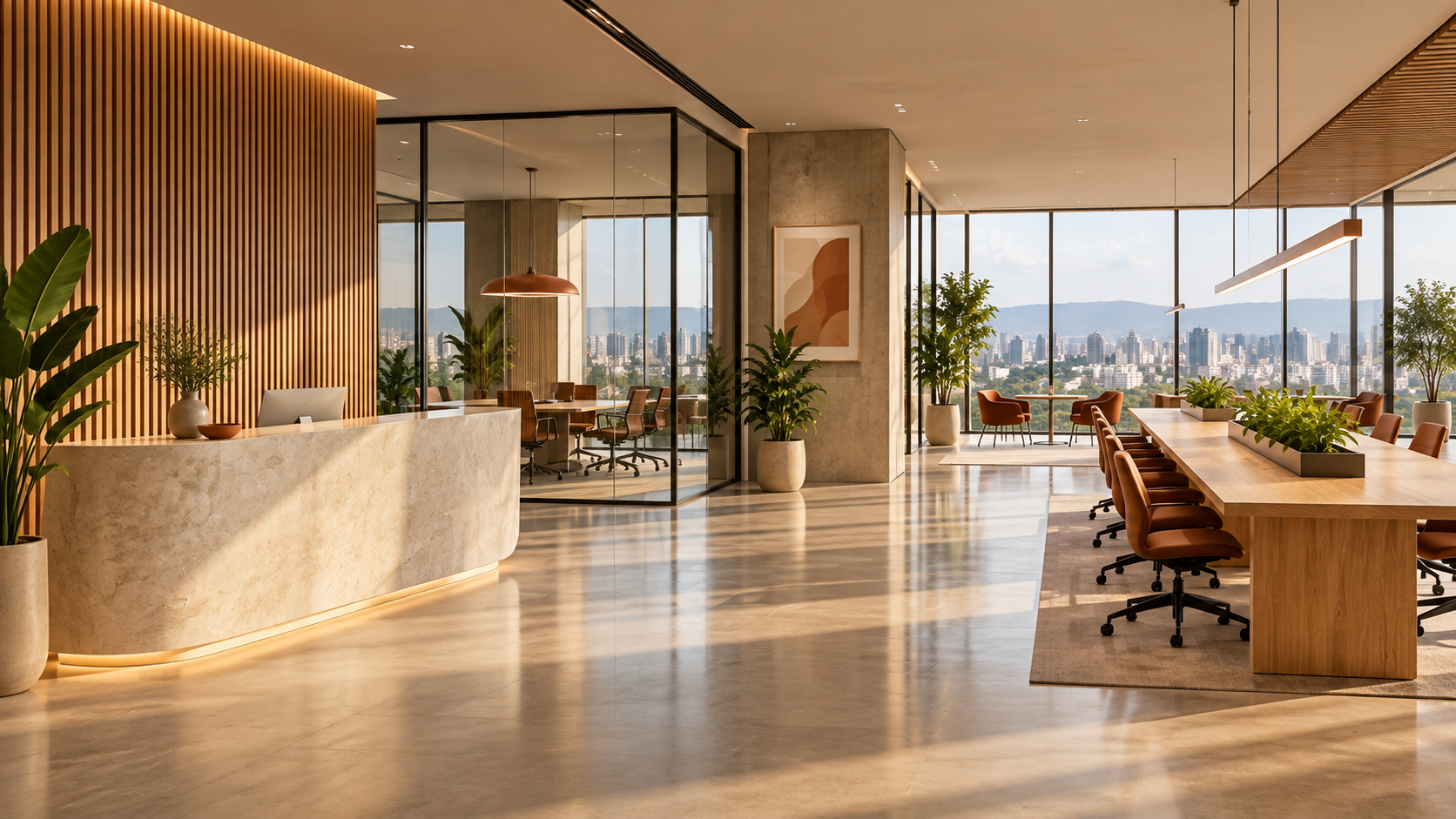 Premium managed office lounge with city views in Pune