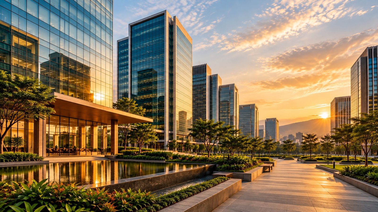 Modern Grade A commercial office tower in Pune